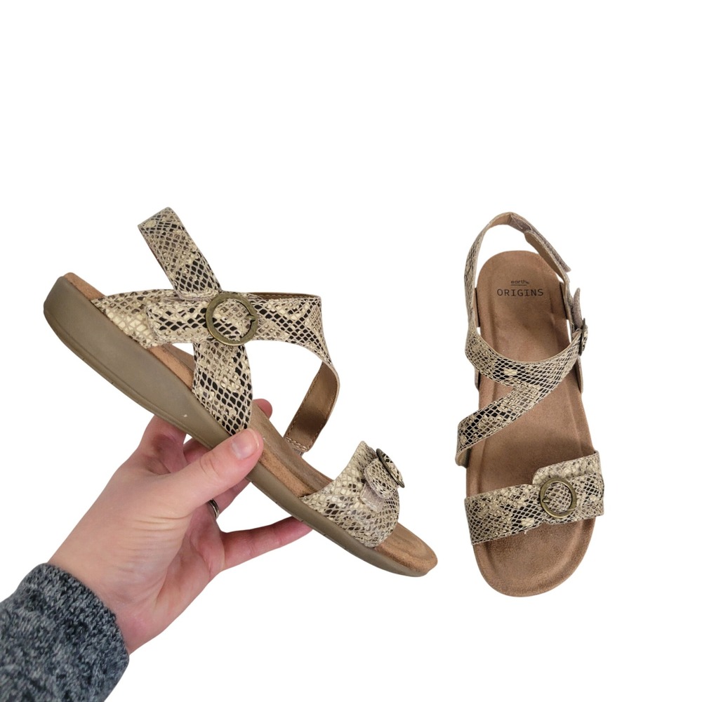 Earth Origins‎ Beck Sandals Snakeskin Print Size 8.5